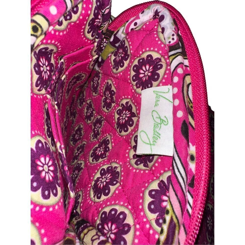 Beautiful Vera Bradley Mini Hipster Crossbody Purse Paisley Pink Very Berry Good - Picture 5 of 5
